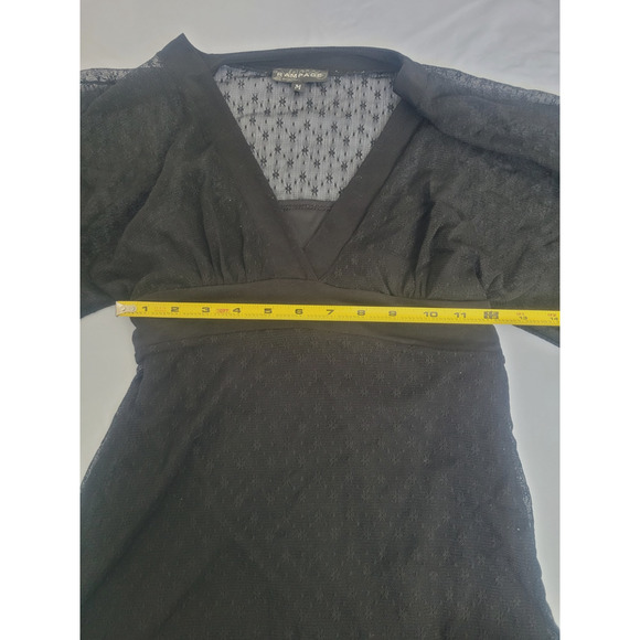 Vintage Y2k Rampage Babydoll Lace Kimono Top Sz M Black Whimsigoth Fairy Flowy - Picture 8 of 10